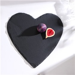 Блюдо для подачи Magistro Valley, из сланца, 30×29 см, в виде сердца, чёрное