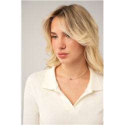 Женский лонгслив-поло в рубчик Happyfox