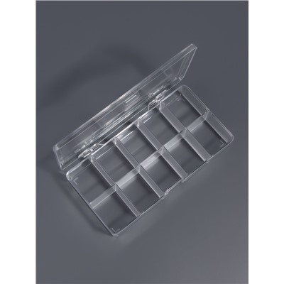 Органайзер для хранения мелочей, 10 ячеек, 17×9.5×3 см, прозрачный