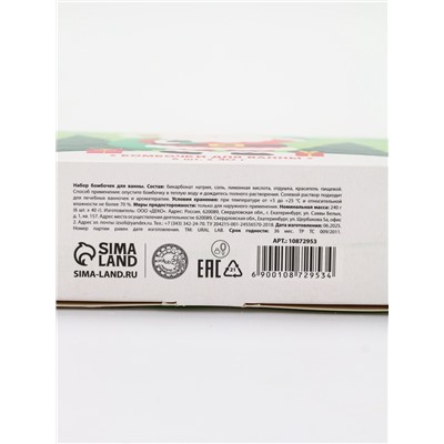 Бомбочки для ванны в домике «Дед Мороз», набор 6 шт. × 40 г, URAL LAB