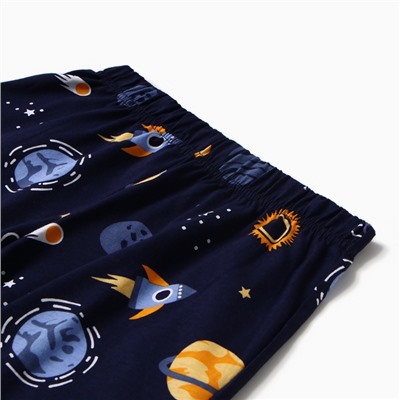 Пижама для мальчика (футболка и шорты) KAFTAN: Space, тёмно-синяя, размер 28 (86-92 см)
