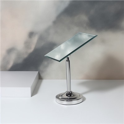 Зеркало настольное, зеркальная поверхность 13×16 см, серебристое