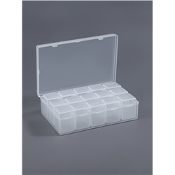 Органайзер для хранения мелочей, 15 баночек, 9 мл, 13.5×8.5×4 см, прозрачный