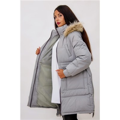 Куртка на поясе с натуральным мехом арт. 23226 НАТАЛИ, 1064297