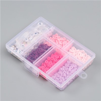 Бусины в шкатулке «Розовые», нить 0.8 мм 5 м 12×8.4×2.2 см