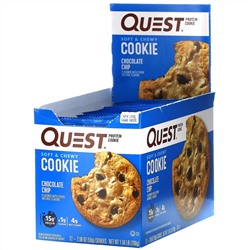 Quest Nutrition, протеиновое печенье, шоколадная крошка, 12 упаковок, 59 г (2,08 унции) каждая