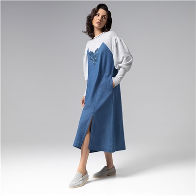 Платье из джинсы с вышивкой, Блеск будней