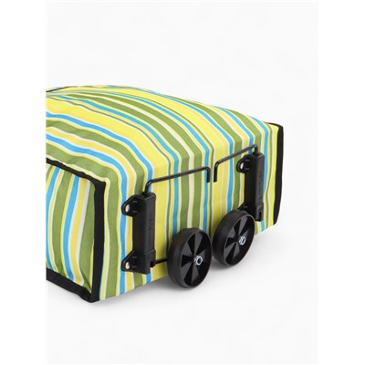 Сумка хозяйственная складная на липучке, 2 колеса, наружный карман, 32×13×52 см, зелёная