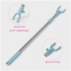 Швабра для уборки Доляна, гибкая, для труднодоступных мест, плоская насадка из микрофибры, 8×2.5×127 см