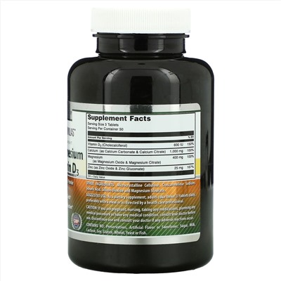 Amazing Nutrition, Кальций, магний и цинк + витамин D3, 150 таблеток