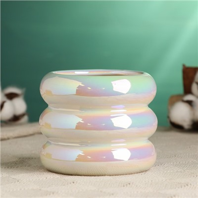 Декоративный горшок для цветов «Ханна», 11×11×10 см, керамический, белый