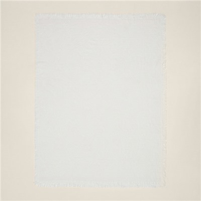 Плед с бахромой SL Home Mosaic, 130×180 см, белый