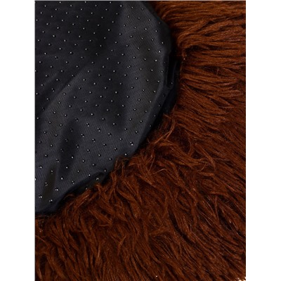 Лежанка для животных, 45×35×11 с, длинный мех, коричневая