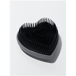 Расчёска массажная «Сердце», складная, 8.5×8.5 см, серая