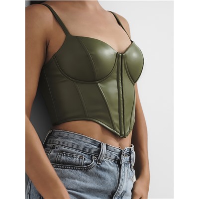 Корсет женский кожаный MIST, размер XS, хаки