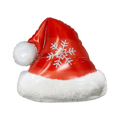 Шар (28''/71 см) Фигура, Новогодний колпачок, Красный, 1 шт. в уп.