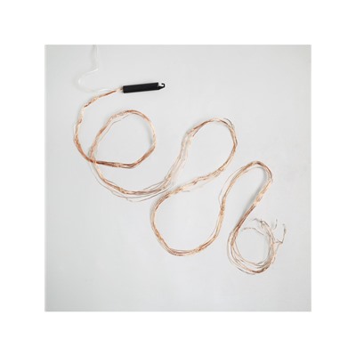 Гирлянда «Конский хвост» 10 нитей по 2 м, IP20, медная нить, 200 LED, свечение тёплое белое, 12 В