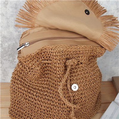 Рюкзак плетеный 30 см / DW-16 /уп 25/50/коричневый