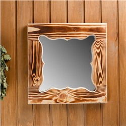 Зеркало резное «Бабочка», сосна, обожжённое, 40×40 см, ромб