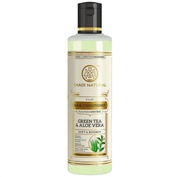 Khadi Natural Кондиционер для волос "Зеленый чай + Алоэвера" (без парабенов и СЛС) 210 мл