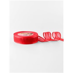 Лента капроновая «Блёстки», 25 мм, 18±1 м, красная