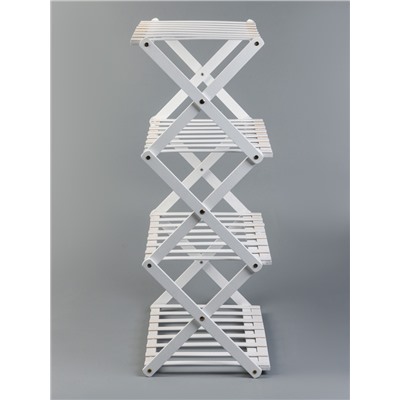 Стеллаж универсальный, 4 полки, 50×25×68 см, напольный, открытый, белый, Greengo