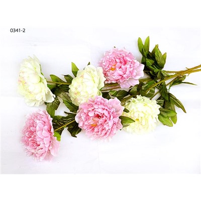 Цветок искусственный Пион 3 бутона диаметр 20 см / 0341-2 /уп 80/160/