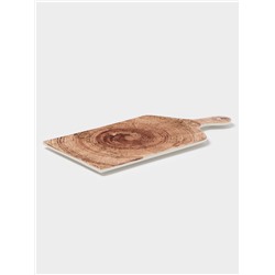 Блюдо для подачи Magistro Wood, 36.5×18×1.2 см, фарфор, коричневое