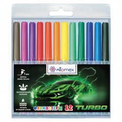 Фломастеры "Turbo" 12 цветов с вентилируемым колпачком, в пластиковом блистере