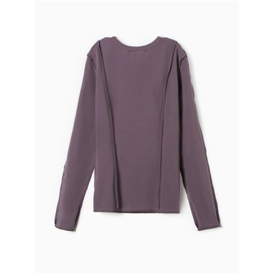 Лонгслив с декоративными швами MIST, размер 42, графитовый