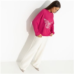 Свитшот в рубчик с вышивкой, Профессия – красавица