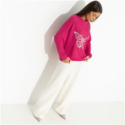 Свитшот в рубчик с вышивкой, Профессия – красавица