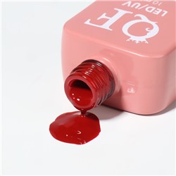 Гель лак для ногтей, однотонный, трехфазный, 10 мл, LED/UV, красный (196)