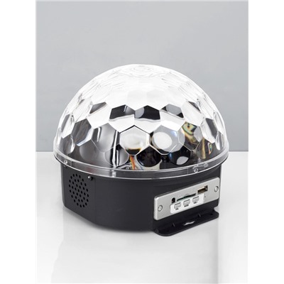 Ночник проектор «Хрустальный диско-шар» 17.5 см, динамик, свечение RGB, 220 В