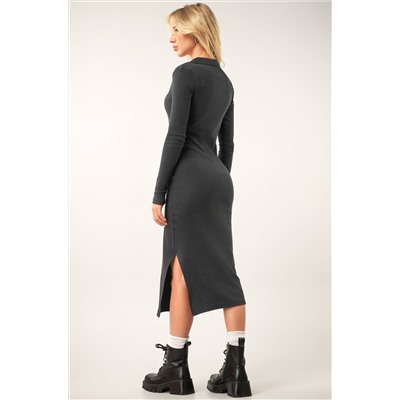 Женское платье-поло в рубчик Happyfox