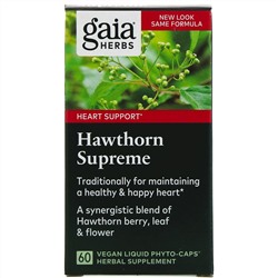 Gaia Herbs, Hawthorn Supreme, 60 растительных капсул с жидкостью