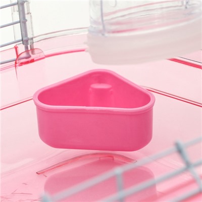 УЦЕНКА Клетка для грызунов с туннелем и наполнением, 32×21×55, см, розовая