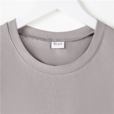 Футболка женская MINAKU: Basic line, серая, размер 42
