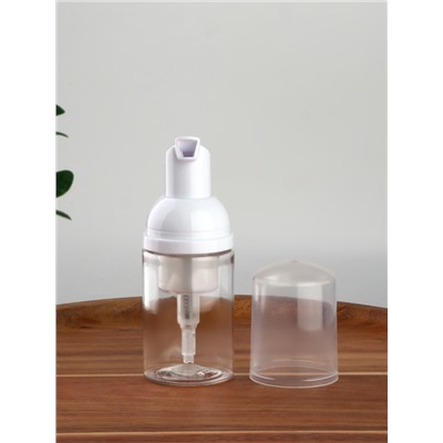 Бутылочка для хранения, с пенообразующим дозатором, 30 мл, прозрачная, белая