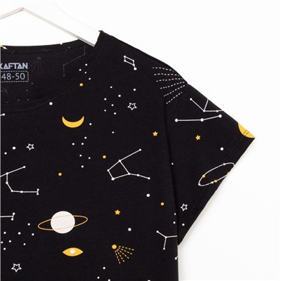Пижама женская (футболка и шорты) KAFTAN Space, размер 40-42, чёрная