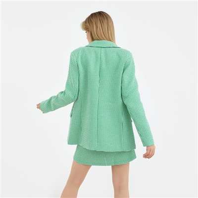 Пиджак женский двубортный MIST, размер 50, цвет зелёный, белый