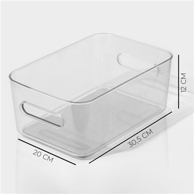 Контейнер для хранения LaDо́m, 30.5×20×12 см, прозрачный