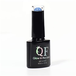 Гель лак для ногтей, люминесцентный, трехфазный, 8 мл, LED/UV, синий (18)