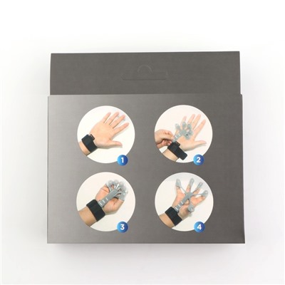 Массажёр для разработки рук и пальцев, с манжетом, 8×14×2.8 см, серый