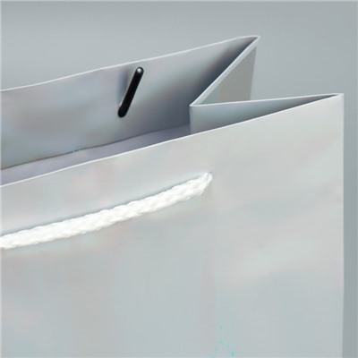 Пакет новогодний подарочный голографический «С Новым годом», 18×23×10 см