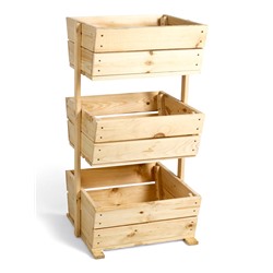 Стеллаж деревянный, 3 ящика 100×54×50 см, «Добропаровъ»