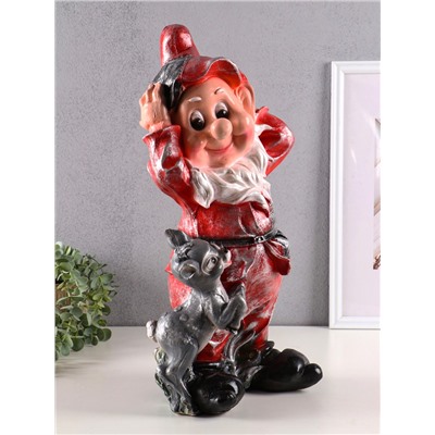 Фигура полистоун «Гном с оленёнком», 48 см