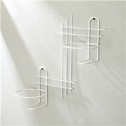 Подвес для кашпо, настенный, d=16 см, белый, «Прямая-2»