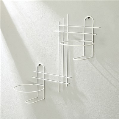 Подвес для кашпо, настенный, d=16 см, белый, «Прямая-2»