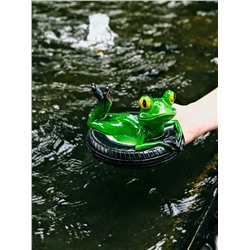 Садовая фигура из полистоуна «Лягушка на шине», 14×13×9.5 см, водоплавающая